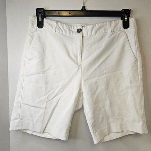 Michael Kors Women White Chino Shorts Size 8 Casual Flat Front